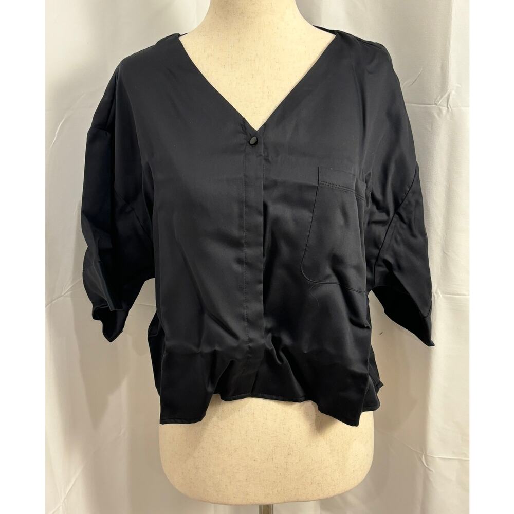 NWT Ettitude Sateen Short Sleeve Shirt - Onyx